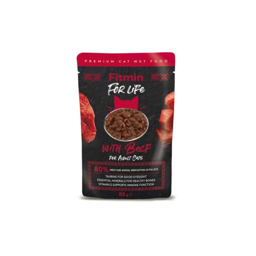 Fitmin For Life Marhahúsos táska macskaeledel, 85 g