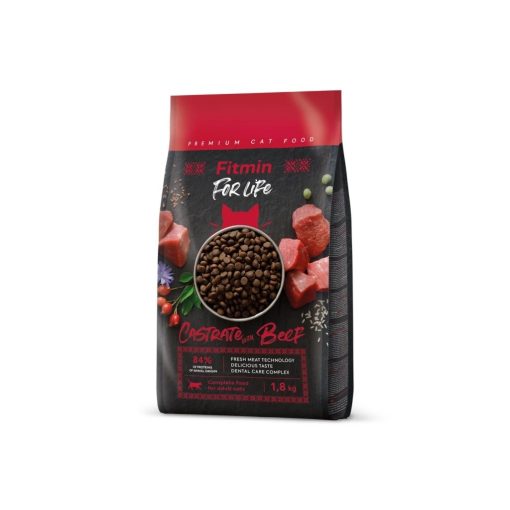 Fitmin For Life Beef macskatáp ivartalanított macskáknak, 1,8 kg