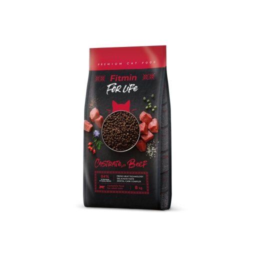 Fitmin For Life Beef macskatáp ivartalanított macskáknak, 8 kg
